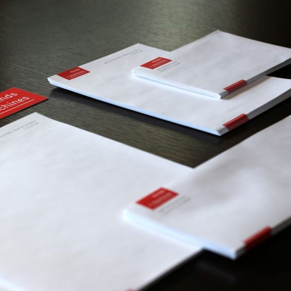 Minds + Machines envelopes and cards