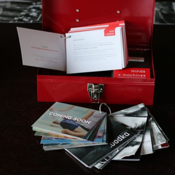Minds + Machines press kit with cards