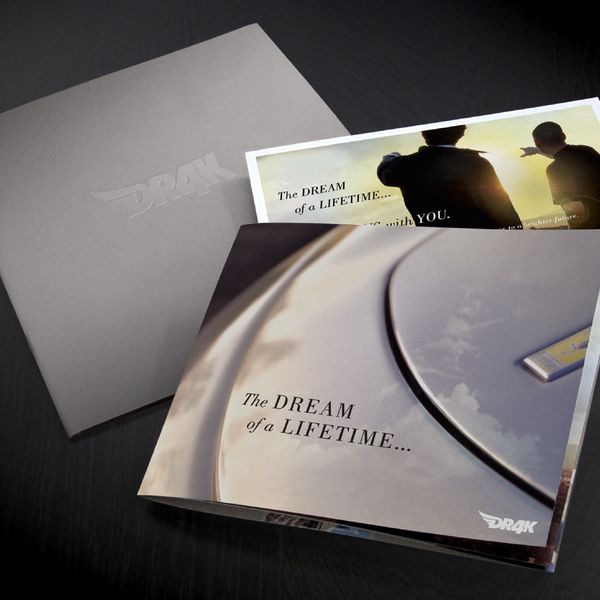DR4K folder, card and brochure