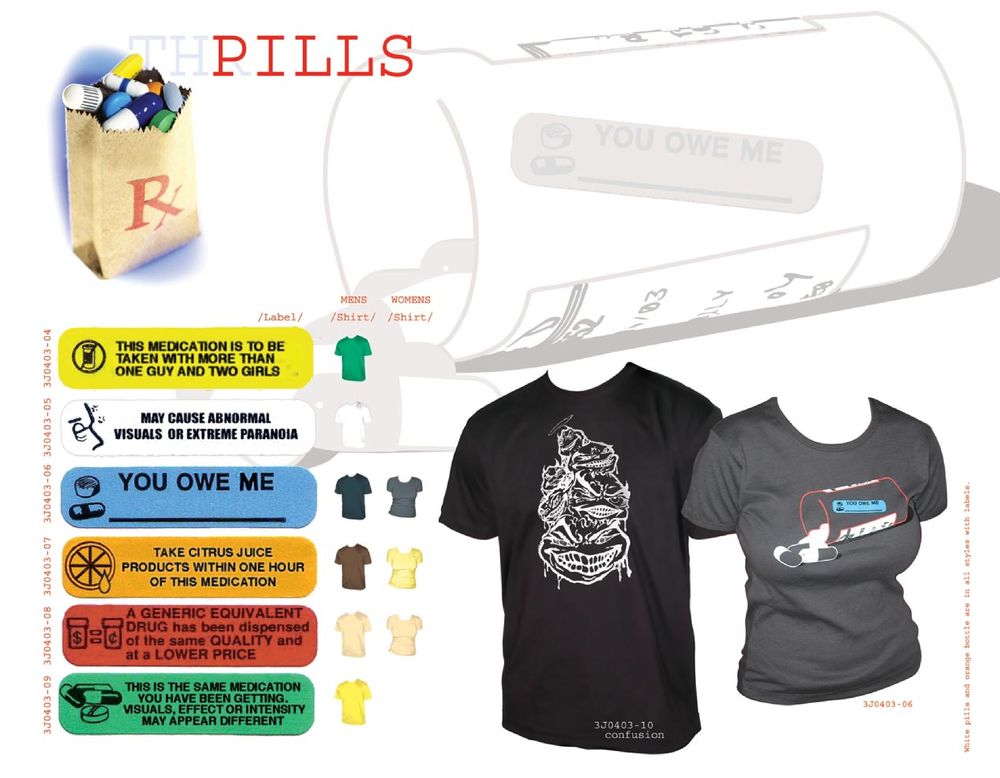 3JACS catalog, Pills spread