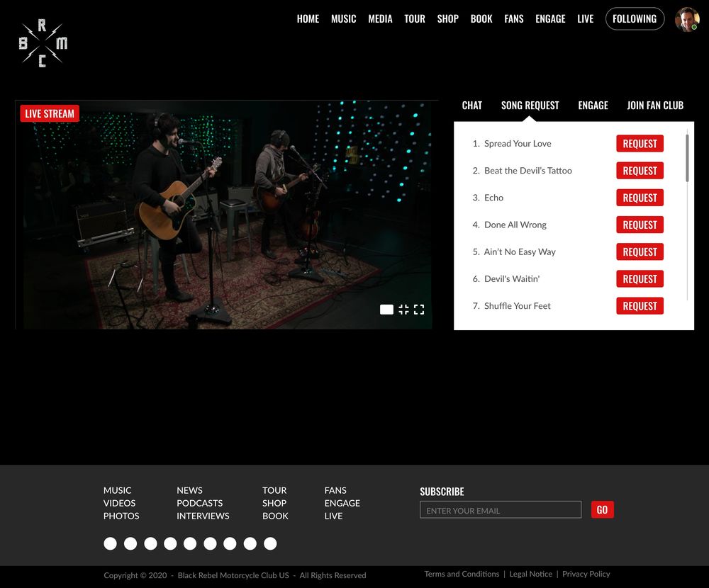 Live stream with song requests