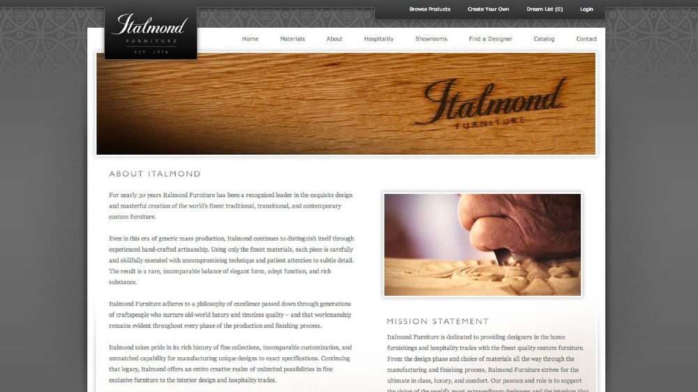 Italmond website, about page