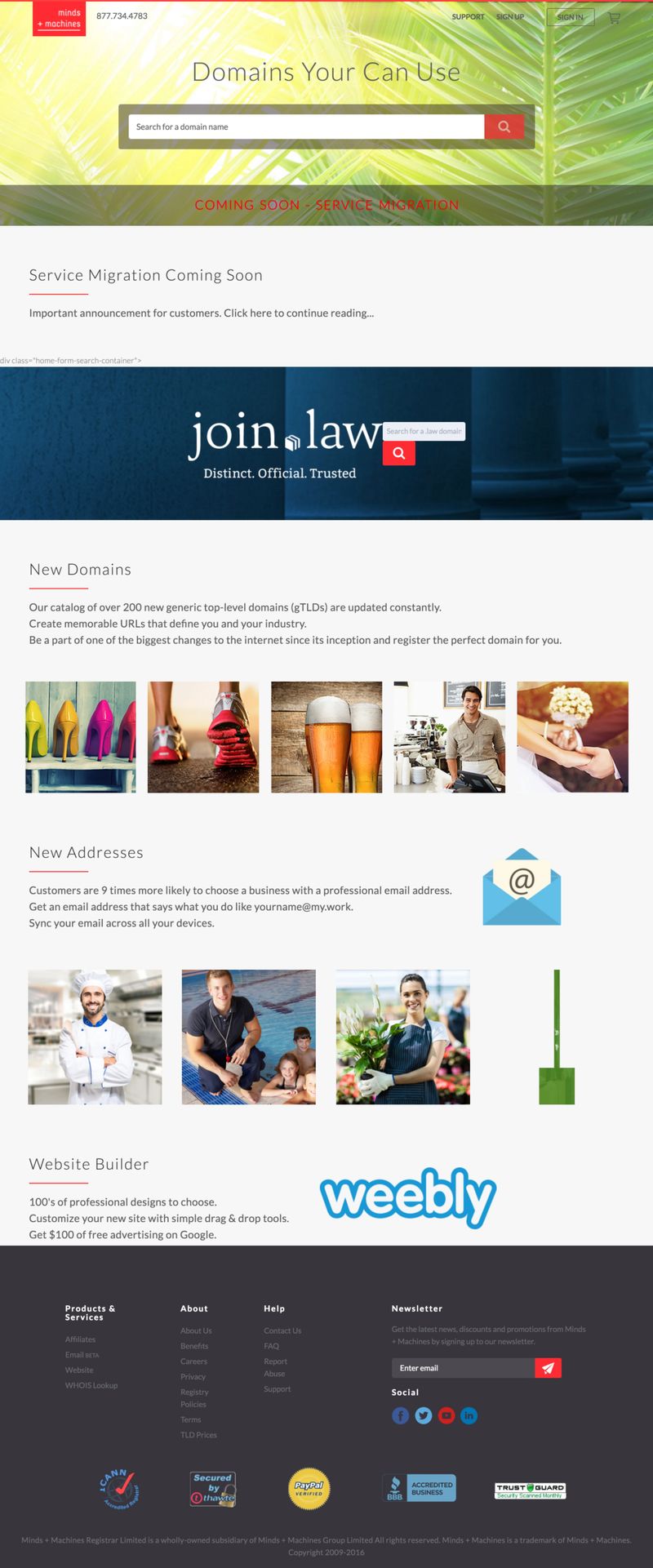 Minds + Machines registry home page