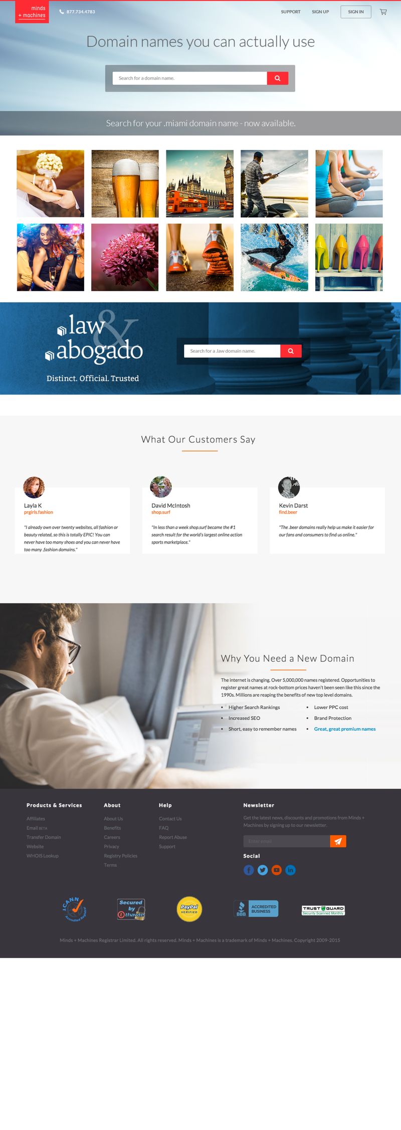 Registry home page variation