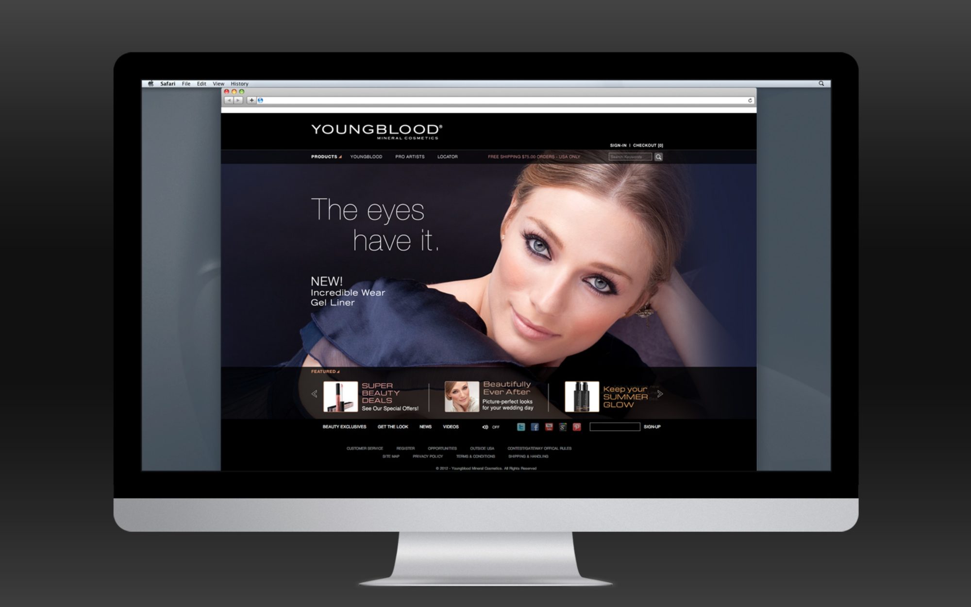 Youngblood Cosmetics home page